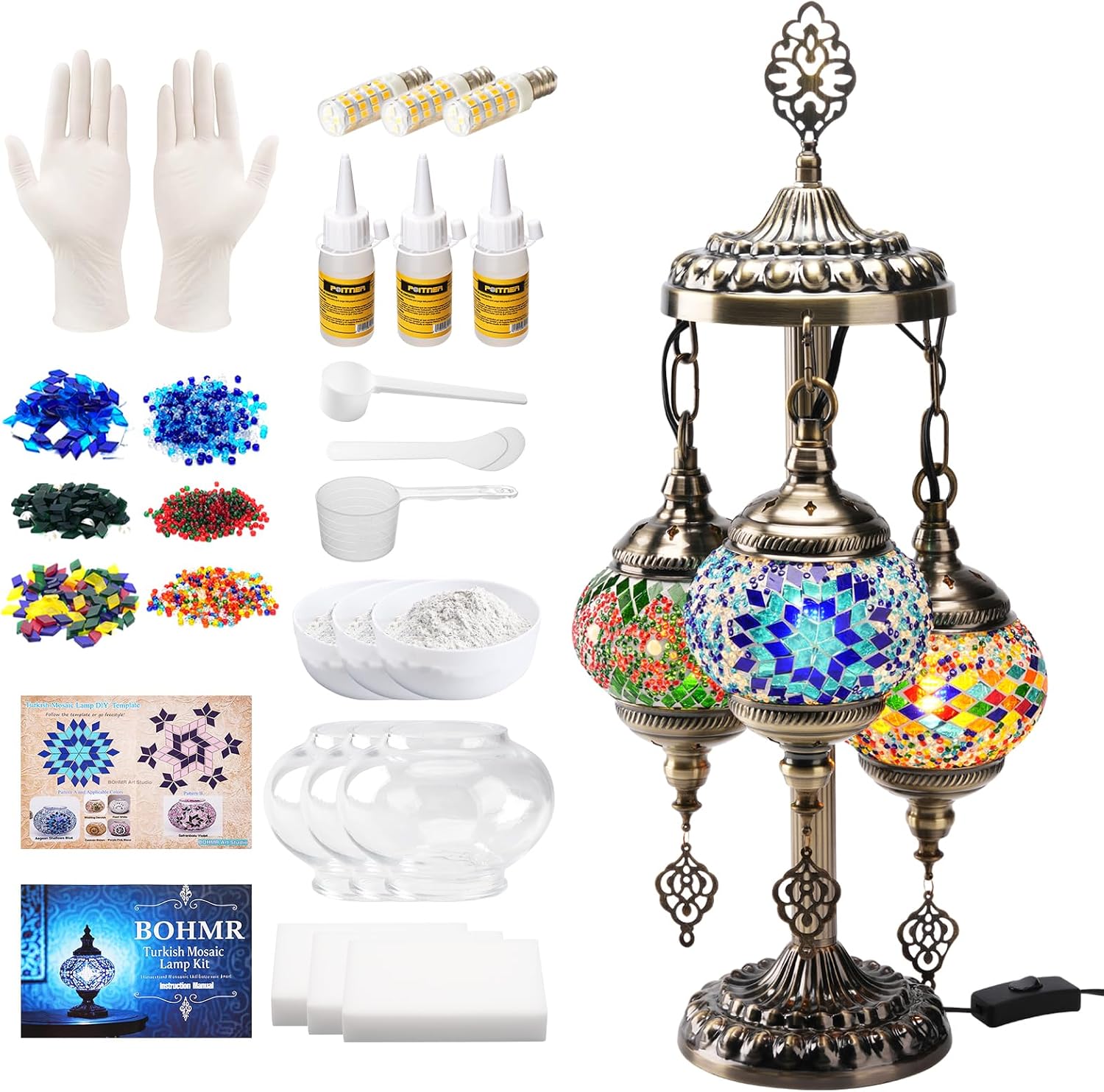 Art Craft Kit - Kit Lampu Mosaik Turki 3 Globe